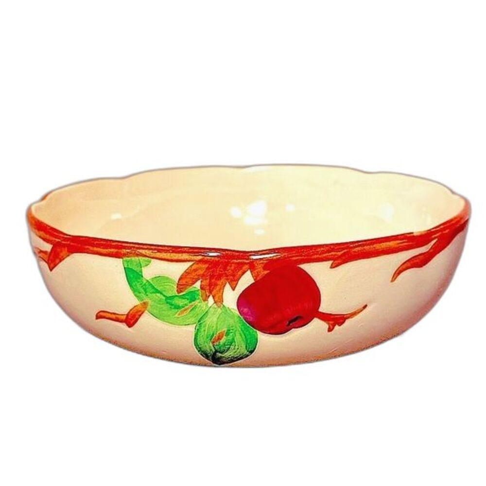 Vintage 50s Franciscan Apple 8” Round Vegetable Bowl California Farmhouse